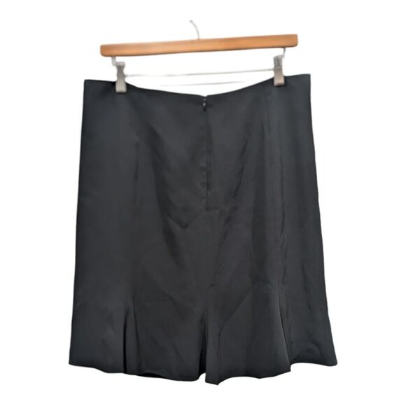 Vintage Talbots Black Crepe Fluted Hem Career Office Work Mini Skirt, 14 - Picture 3 of 8